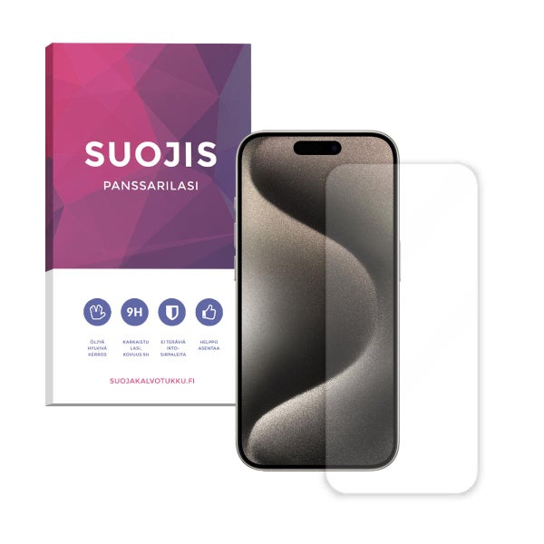 iPhone 15 / 15 Pro Suojis-panssarilasi, klassinen